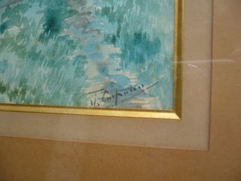 Paire d'aquarelles début du XXe siècle signées Carpentier