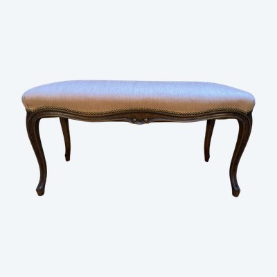 Banquette - Banc de piano de style Louis XV en tissu rose