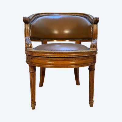 Fauteuil de bureau pivotant - tournant de style Louis XVI