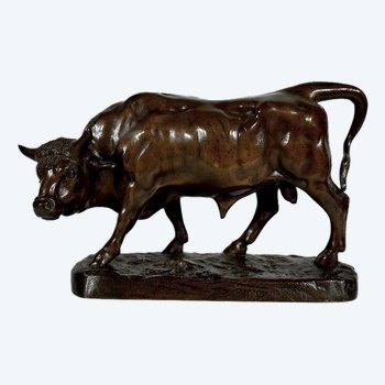 Bronzo "Il toro" di L. Vidal, 1867 - XIX secolo