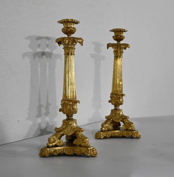 Coppia di torce in bronzo, periodo di restauro - inizio XIX secolo