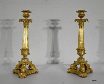Coppia di torce in bronzo, periodo di restauro - inizio XIX secolo