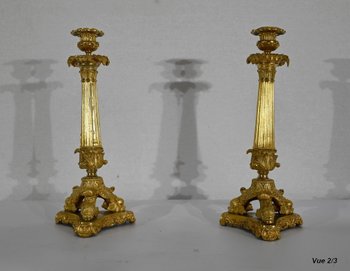 Coppia di torce in bronzo, periodo di restauro - inizio XIX secolo