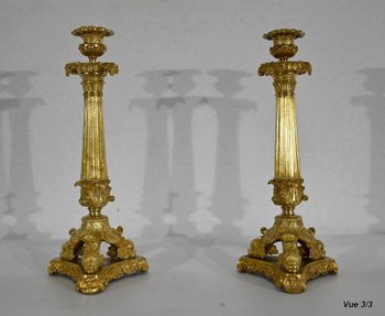 Coppia di torce in bronzo, periodo di restauro - inizio XIX secolo