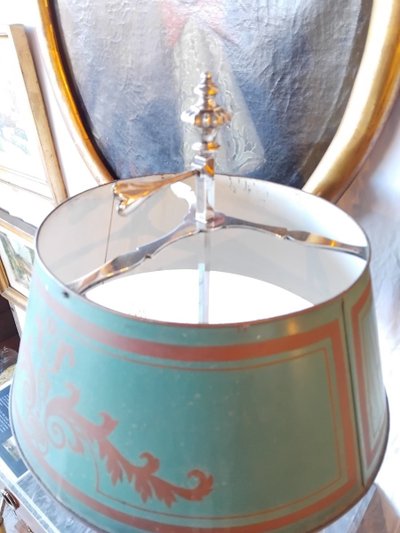 Bouillotte lamp - Silvered bronze - Late 19th century
