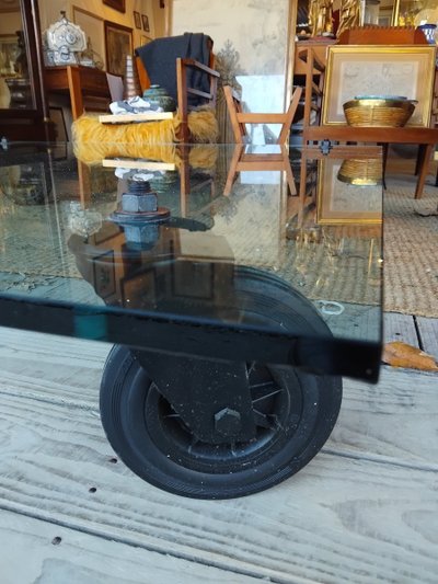 Table basse- Tavolo con ruote - Gae Aulenti - Fontana Arte - v. 1980
