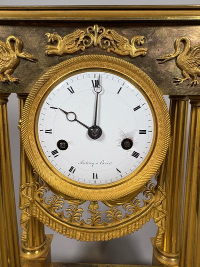 Bronze portico clock from the Empire period, 19th century