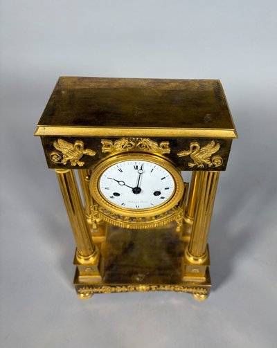 Bronze portico clock from the Empire period, 19th century