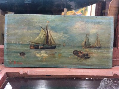 Small marine on wood
