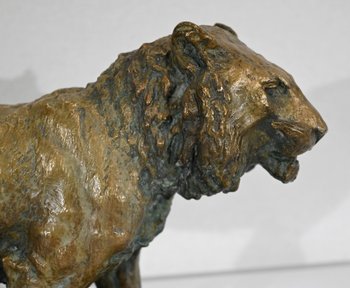 Bronze "Marschierender Tiger", von C. Fratin - Mitte 19.