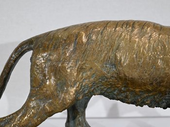 Bronze "Marschierender Tiger", von C. Fratin - Mitte 19.