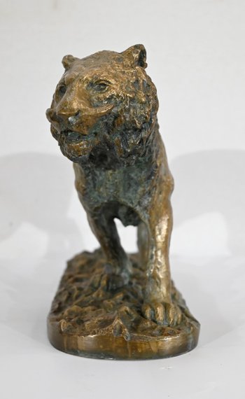 Bronze "Marschierender Tiger", von C. Fratin - Mitte 19.
