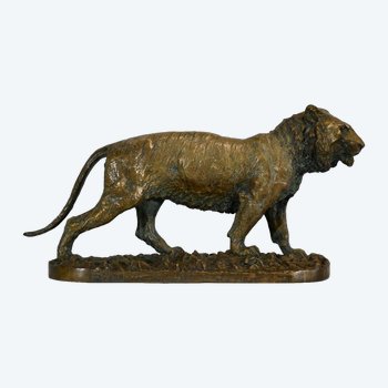 Bronze "Marschierender Tiger", von C. Fratin - Mitte 19.