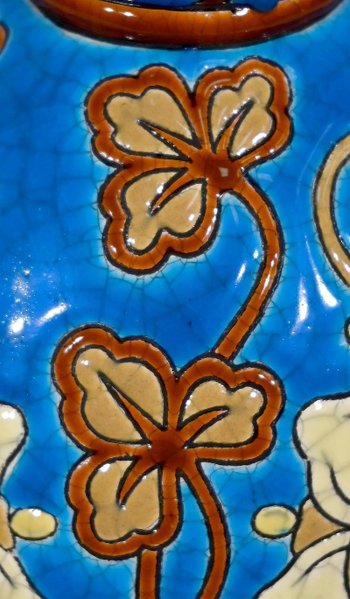 Small Vase with Flowers decoration in Lonwgy enamels - Early XXth century