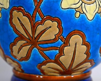 Small Vase with Flowers decoration in Lonwgy enamels - Early XXth century