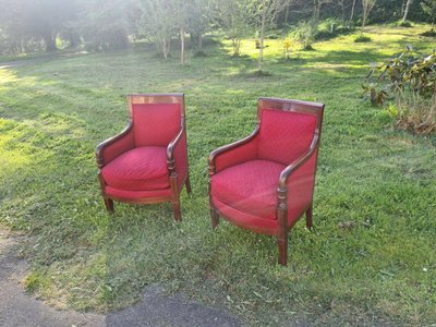 Coppia di poltrone in mogano in stile Impero
