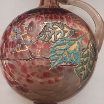 Carafe en verre  émaillée