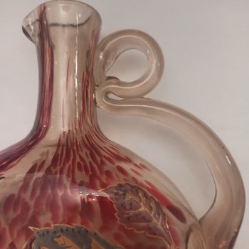 Carafe en verre  émaillée