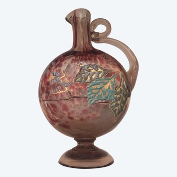 Enamelled glass carafe