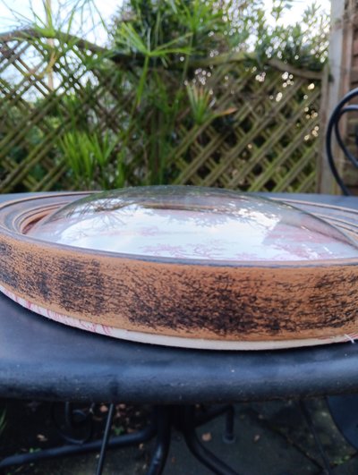 Large domed glass medallion frame