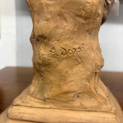 Antike Terrakotta-Skulptur, Achille D'Orsi, Neapel, 19. Jahrhundert, 34x16cm