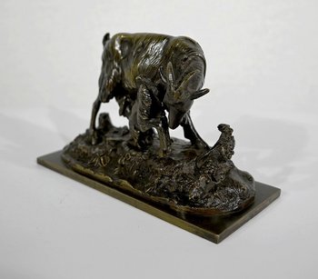 Bronze "Die Ziege und ihr Zicklein" - Ende 19.
