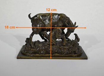 Bronze "Die Ziege und ihr Zicklein" - Ende 19.