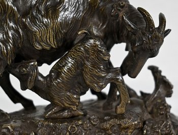 Bronze "Die Ziege und ihr Zicklein" - Ende 19.