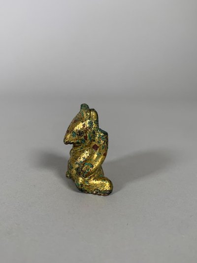 Sculpture d'Ornement En Bronze Dynastie Han 206 Bc-220 Ac Ours En Bronze Dore Archeologie Chine