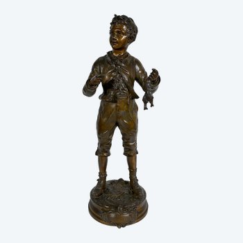 Importante bronzo "Bonne Pêche" di C. Anfrie - XIX secolo