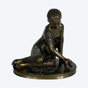 Bronze " La Joueuse d'Osselets " nach einer antiken Statue - XIX.