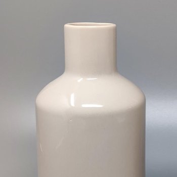 1970 Amazing Pair of Ceramic Vases by F.lli Brambilla in Beige Color. Made in Italy