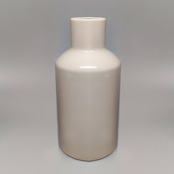 1970 Amazing Pair of Ceramic Vases by F.lli Brambilla in Beige Color. Made in Italy
