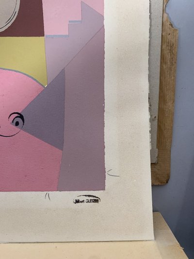 Albert Gleizes (1881-1953)  Le musicien Gouache Moderne Cubiste XXeme Siecle