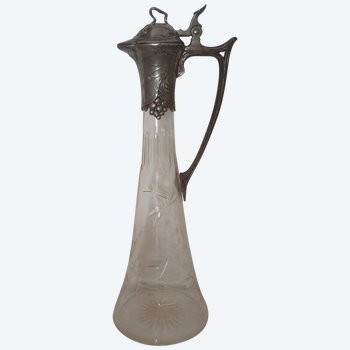 Crystal and pewter ewer