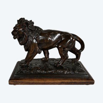 Régule « Lion marchant » d’après E. Delabrierre – 1900