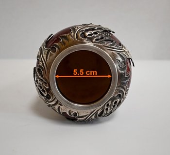 Vaso "Les Pissenlits" in argento e ceramica smaltata, Manufacture de Sèvres, Art Nouveau - Fine XIX secolo