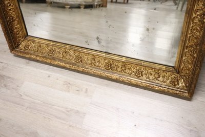 Miroir Art Nouveau en bois doré