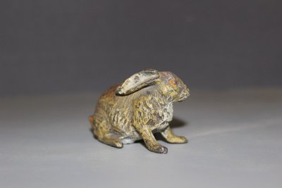 Vienna spelter figure of a rabbit, circa 1900
