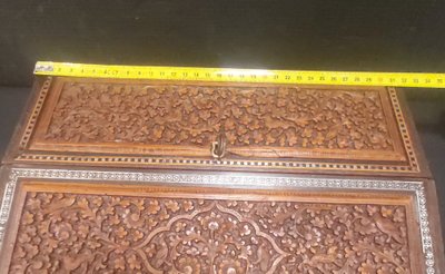 Carved Anglo-Indian writing desk
