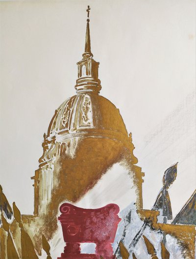 Paris Les Invalides Par Andrej Andrejev Gouache originale