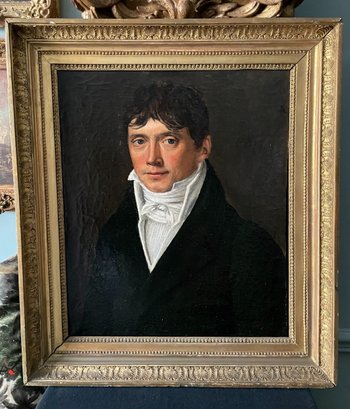 Huile sur toile du 19ème siècle, Portrait de jeune homme.