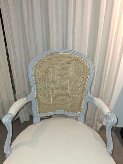 Pair of lacquered wood armchairs stamped MEUNIER, Louis XV period