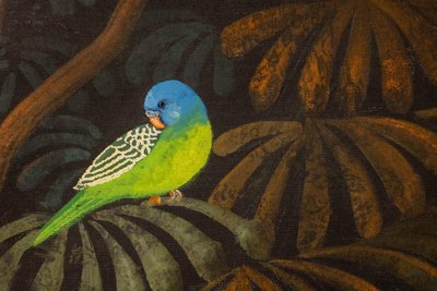 Large panel painted with acrylic on linen canvas. Contemporary work. LS66511357