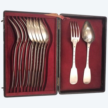 6 flat solid silver cutlery