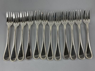 Christofle pearl pattern cake forks