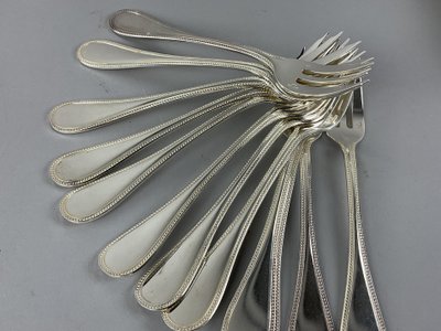 Christofle pearl pattern cake forks
