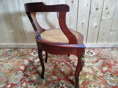 Fauteuil de bureau canné de style Louis XV - Transition