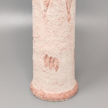 1970 Stunning Pair of Antique Rose Colored Ceramic Vases. Made in Italy