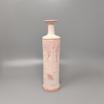 1970 Stunning Pair of Antique Rose Colored Ceramic Vases. Made in Italy